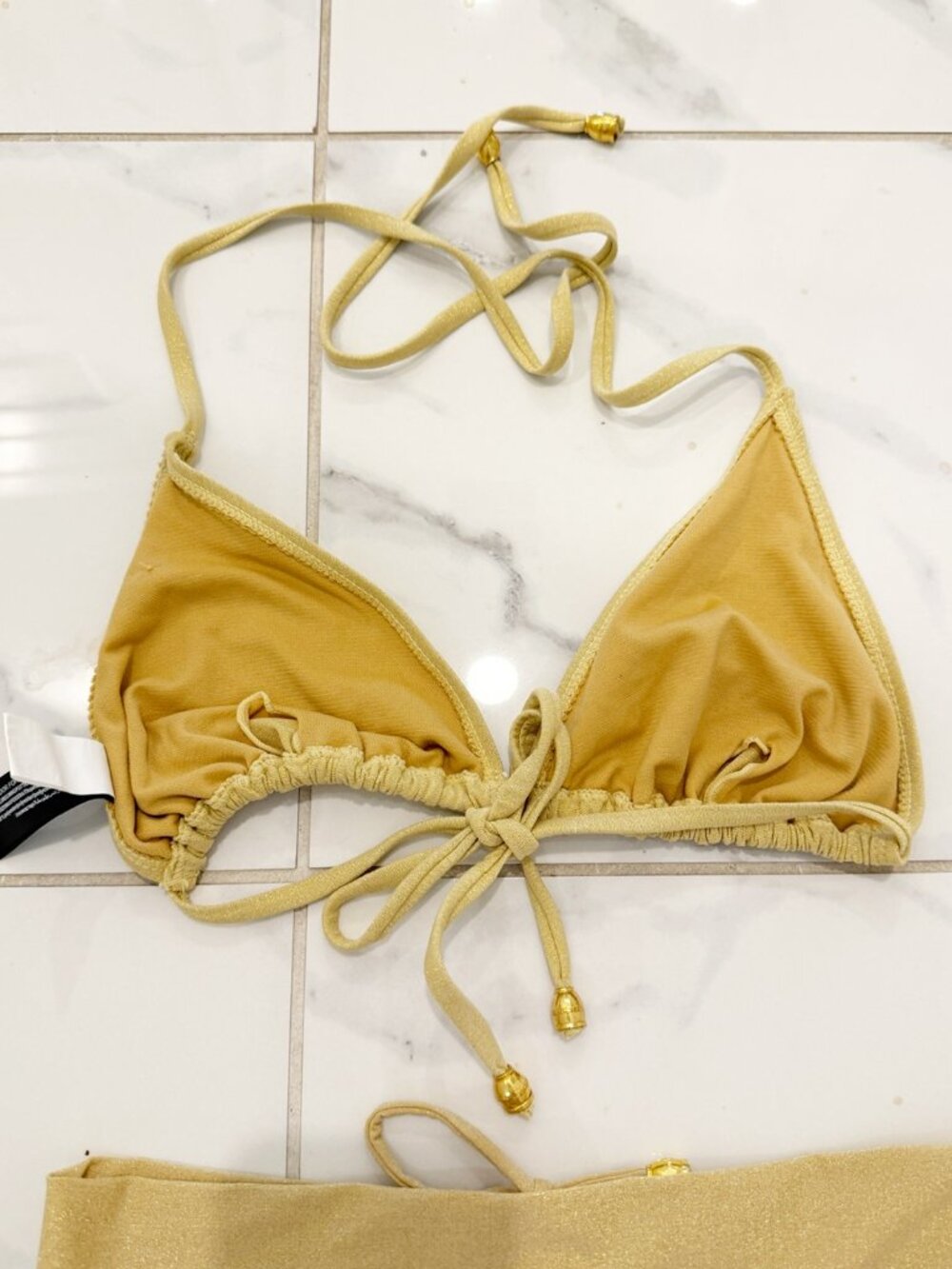BIKKI BEACH EMMA Gold Lace Up 2-pc Bikini M/L - Picture 10 of 16